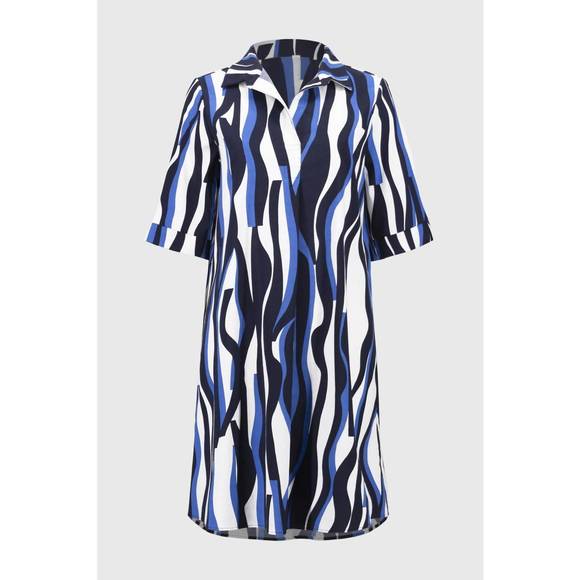 joseph ribkoff jersey dress Joseph Ribkoff 241708 Serenity Blue Jersey Dress With Chiffon Cape – Dotique main image 0
